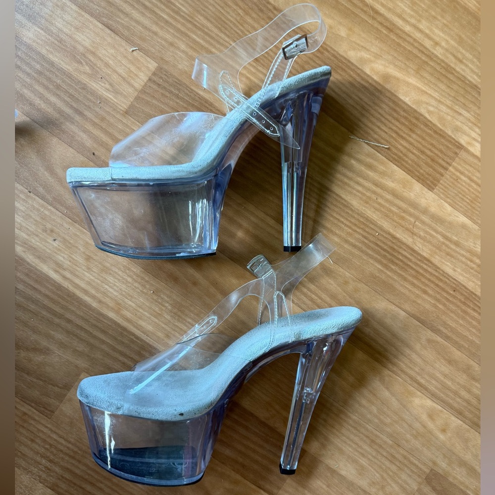 Clear Platform Stilettos with Platform Protectors
